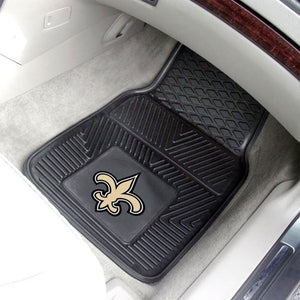 Fanmats 27x17in Vinyl Front Car Floor Mat 2 Piece Set, NFL New Orleans Saints