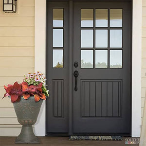 Southern Patio Sonoma Urn 16 Inch Diameter Resin Stone Tall Planter, Rust Brown