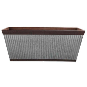 Southern Patio 24" Westlake Deck Rail Garden Planter, Rustic Galvanized (2 Pack)