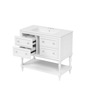 Bathroom Vanity Cabinet With Undermount Sink - 4 Drawer Set