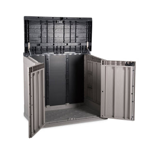 Toomax Stora Way All Weather Outdoor 6' x 3.5' Storage Shed Cabinet, Taupe Gray