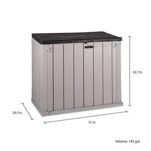 Toomax Stora Way All Weather Outdoor XL 7' x 3.5' Storage Shed Cabinet, Taupe