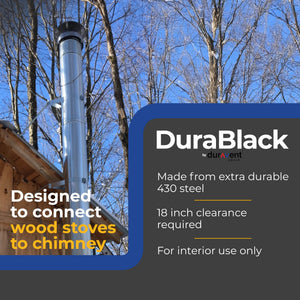 DuraVent DuraBlack 6DBK-48SS 48 x 6 Inch Stainless Steel Single Wall Stove Pipe