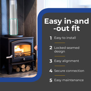 DuraVent DuraBlack 6DBK-48SS 48 x 6 Inch Stainless Steel Single Wall Stove Pipe