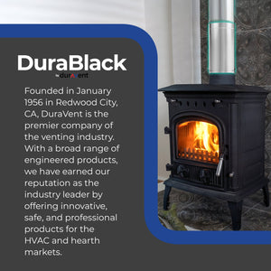 DuraVent DuraBlack 6DBK-48SS 48 x 6 Inch Stainless Steel Single Wall Stove Pipe