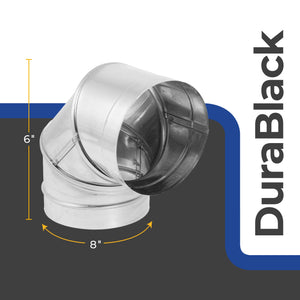 DuraVent DBK 6 in Stainless Steel Single Wall 90 Degree Elbow Stove Pipe, Silver