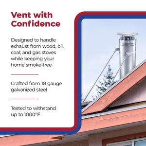 DuraVent 6DP-36 DuraPlus 36 x 6 Galvanized Steel Triple Wall Stove Pipe