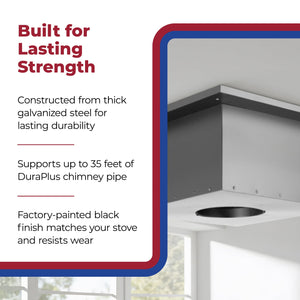 DuraVent 6DP-CS11 6" Galvanized Square Steel Ceiling Support Box and Trim Collar