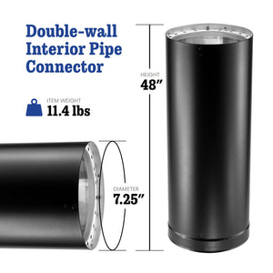 DuraVent 6DVL-48 DVL Galvanized Steel Double Wall Stove Pipe, 6 x 48" (Damaged)