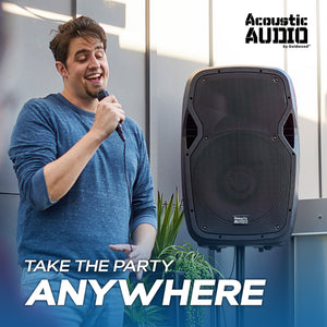 Acoustic Audio by Goldwood 1000W Bluetooth Speaker, PA System w/Flashing LEDs