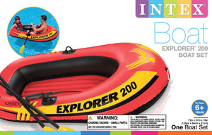Intex Explorer 200 Inflatable 2 Person River Boat Raft Set with 2 Oars & Pump