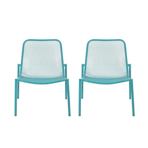 Outdoor Iron Chair With Mesh Design