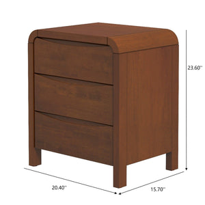 Lionel - Nightstand 3 Drawer Bed Side Table - Brown