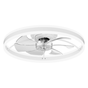 23.6 Inch Ceiling Fan with Light, Quiet DC Motor, Dimmable 3-Color LED
