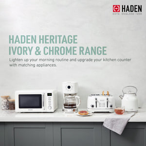 Haden Heritage 12 Cup Programmable Coffee Maker with Countertop Microwave, Ivory - TRAPSKI