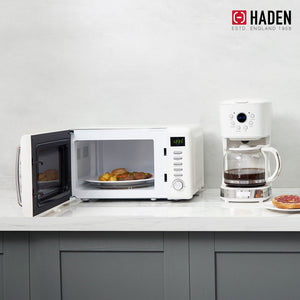 Haden Heritage 12 Cup Programmable Coffee Maker with Countertop Microwave, Ivory - TRAPSKI