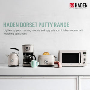 Haden Dorset 12 Cup Programmable Coffee Maker with Countertop Microwave, Putty