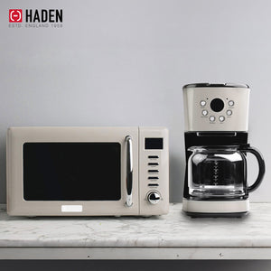 Haden Dorset 12 Cup Programmable Coffee Maker with Countertop Microwave, Putty