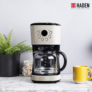 Haden Dorset 12 Cup Programmable Coffee Maker with Countertop Microwave, Putty