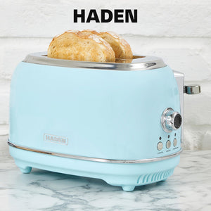 Haden Heritage 1.7 Liter Stainless Steel Electric Kettle with Toaster, Turquoise