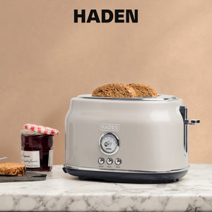 Haden 12 Cup Coffee Maker & Dorset 2 Slice Wide Slot Toaster, Putty & Chrome