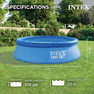 Intex Easy Set 8' x 30" Inflatable Round Swimming Pool with Protective Cover