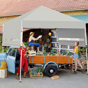 17 Feet x 10 Feet Foldable Pop Up Canopy with Adjustable Instant Sun Shelter