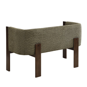 48.5" Upholstered Solid Loveseat (Walnut+Green)