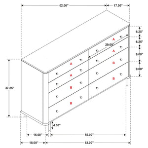 Stevie - Rectangular 8 Dresser - Sand