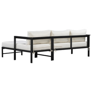 U_style Outdoor L-Shaped Sofa with Iron Frame and Ultra-Thick Cushions