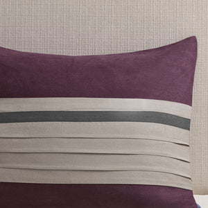 7 Piece Purple Faux Suede Comforter Set Full