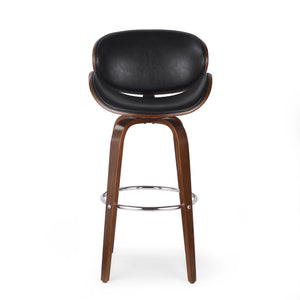 Lumos Mid Century Modern Upholstered Swivel Barstool