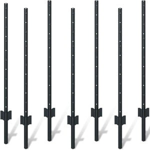 4 Foot U-Shaped Metal Garden Fence Posts Set for Wire Mesh Fencing