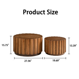 19.7" + 27.5" Round Nesting Coffee Table Set of 2