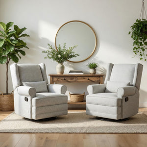 Extra Wide Swivel Recliner Glider Chair With Footrest
