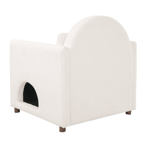 Beige Pet Friendly Accent Chair with Hidden Pet Nook