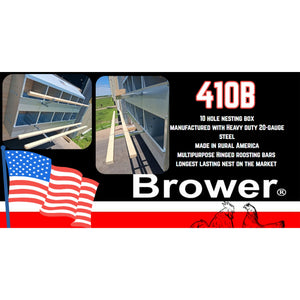 Brower 410B Galvanized Steel 10 Hole 50 Bird Poultry Nest Chicken Brooding Box