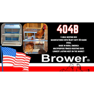 Brower 404B Galvanized Steel 4 Hole 20 Bird Poultry Nest Chicken Brooding Box