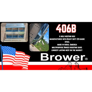 Brower 406B Galvanized Steel 6 Hole 30 Bird Poultry Nest Chicken Brooding Box