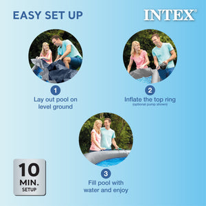 Intex Easy Set 8' x 30" Round Inflatable Outdoor Above Ground Swimming Pool