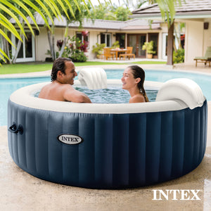 Intex PureSpa Plus Portable Inflatable Jet Spa & Medium PureSpa Benches (2 Pack)