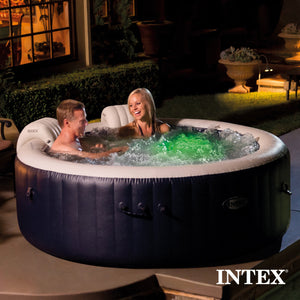 Intex PureSpa Plus Portable Inflatable Jet Spa & Medium PureSpa Benches (2 Pack)