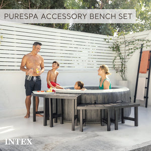 Intex 28515E Set of 4 PureSpa Benches, Accessories Compatible w/ 4 Person Spas