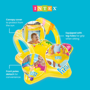 Intex 56573EP Outdoor Pool Inflatable Shaded Canopy Starfish Baby Float Raft