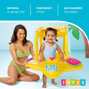 Intex 56573EP Outdoor Pool Inflatable Shaded Canopy Starfish Baby Float Raft