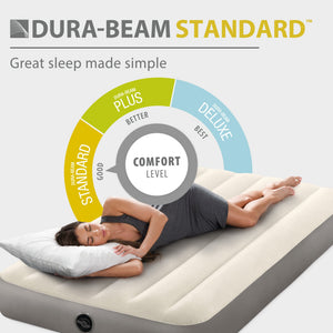 Intex 64101E Dura-Beam Standard Series Single Height Inflatable Airbed, Twin