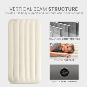 Intex 64101E Dura-Beam Standard Series Single Height Inflatable Airbed, Twin