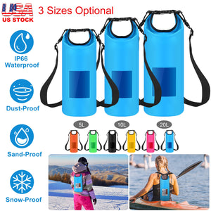 Floating Waterproof Dry Bag Floating Dry Sacks with Observable Window 10L Roll Top Lightweight Dry Storage Bag for Kayaking Rafting Boating Swimming C