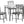 5 Pieces Dining Table Set, Small, Rectangular