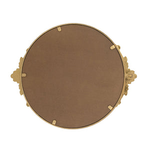 19x16x1" Round Mirror Tray with Gold Leaf Detailing